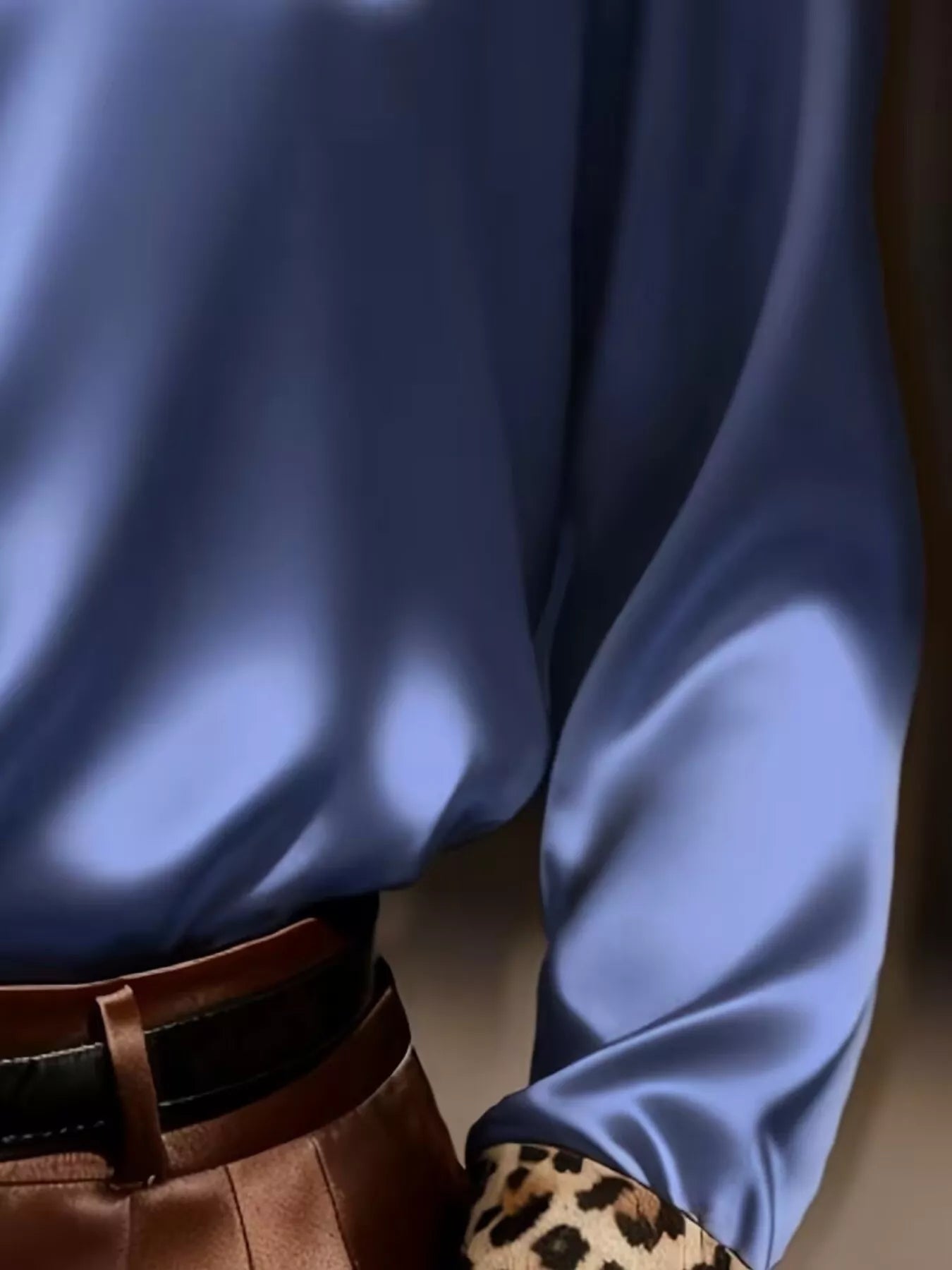 Leopard Button Up Long Sleeve Shirt