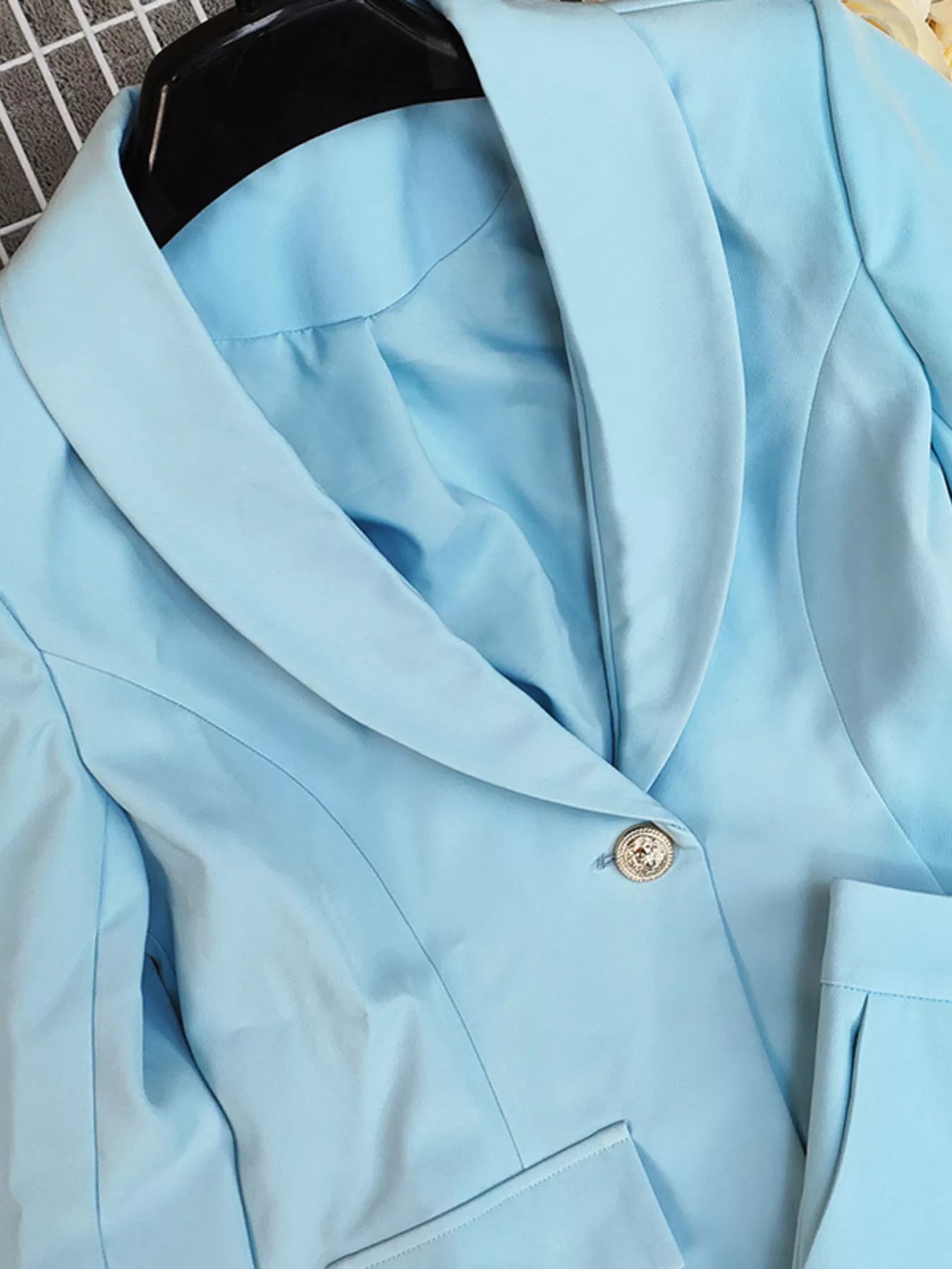 One Button Blazer and Pants Set