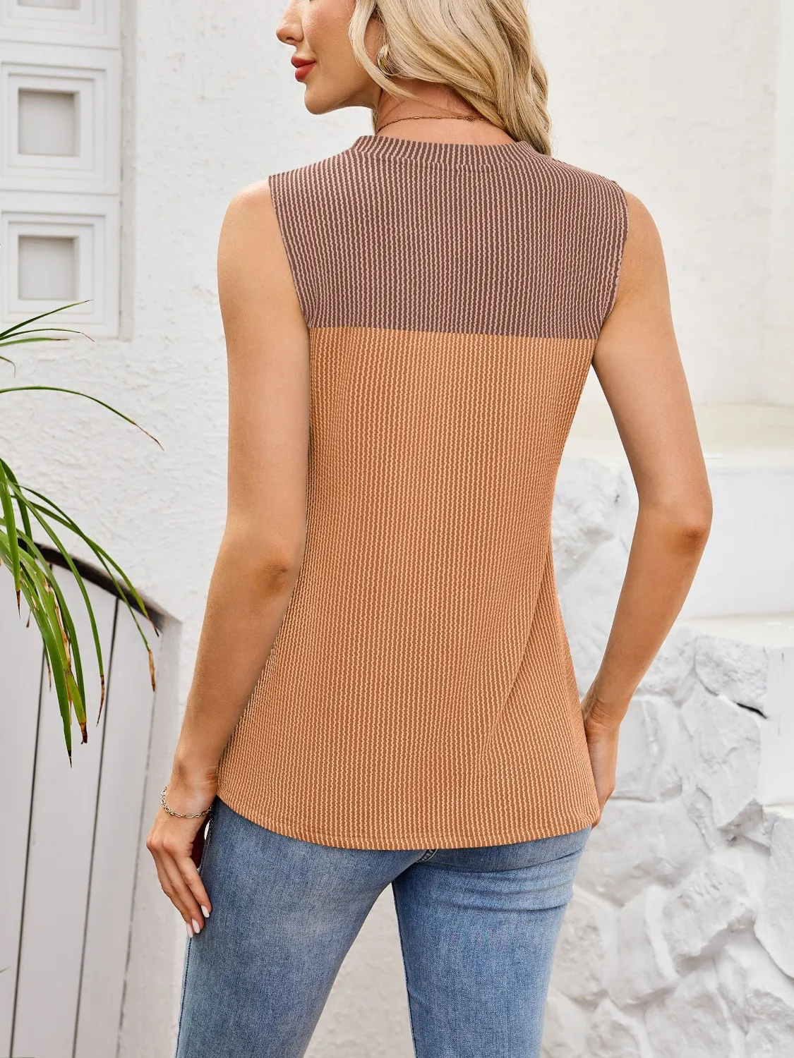 Textured Round Neck Tank (multiple color options)