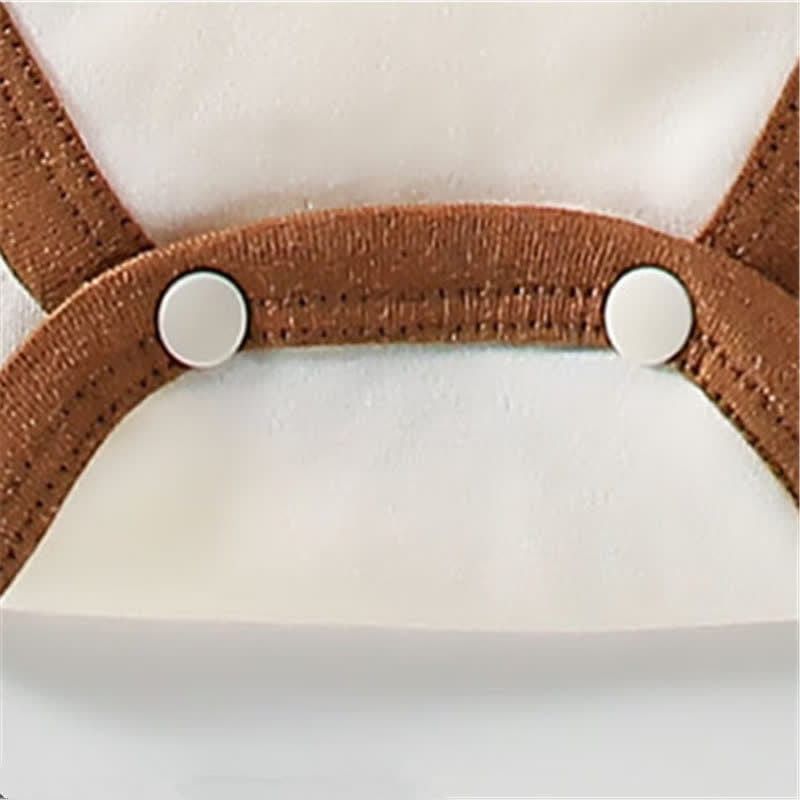 Baby Beige Bear Simple Bodysuit with Hat