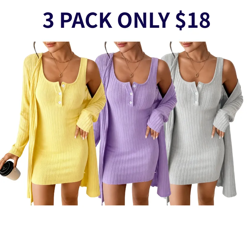 Women's Striped Dress Set