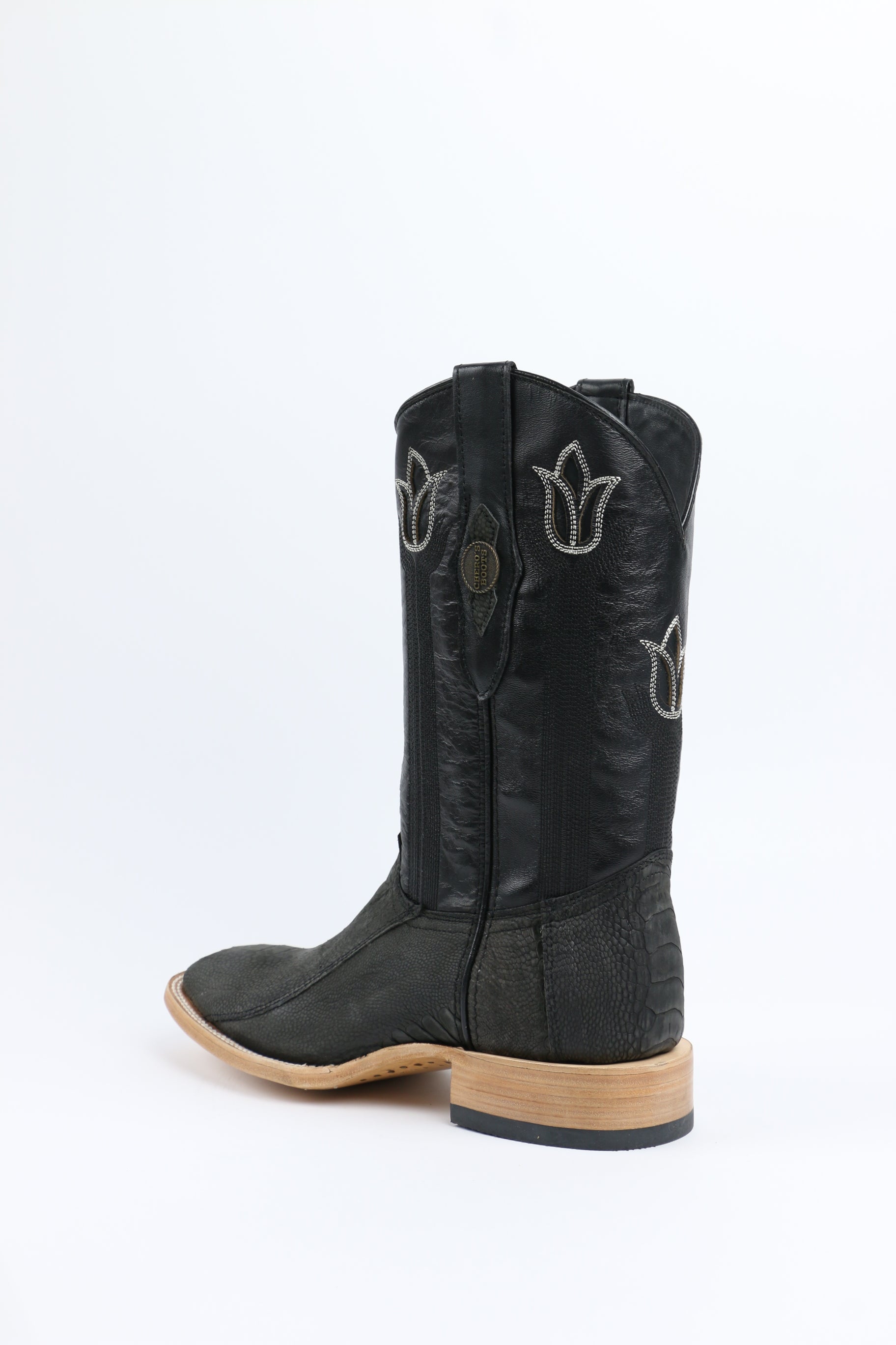 Chero's Premium Exotic Ostrich Leg Charcoal Clearance Sale 70%OFF