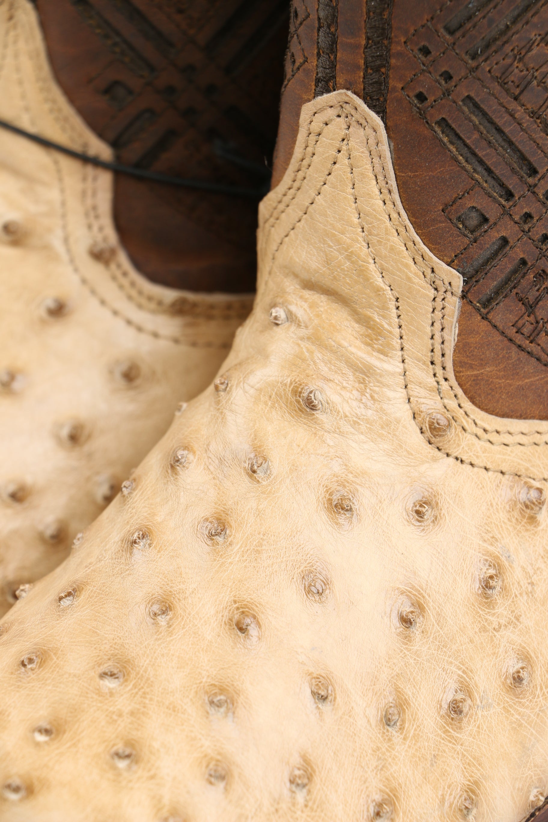 Chero's Premium Exotic Ostrich Vintage Sand Clearance Sale 70%OFF