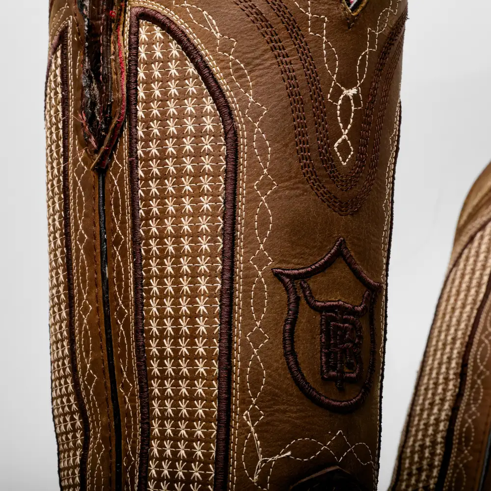 Brown Jumbo Python Leather Boots - Square Toe