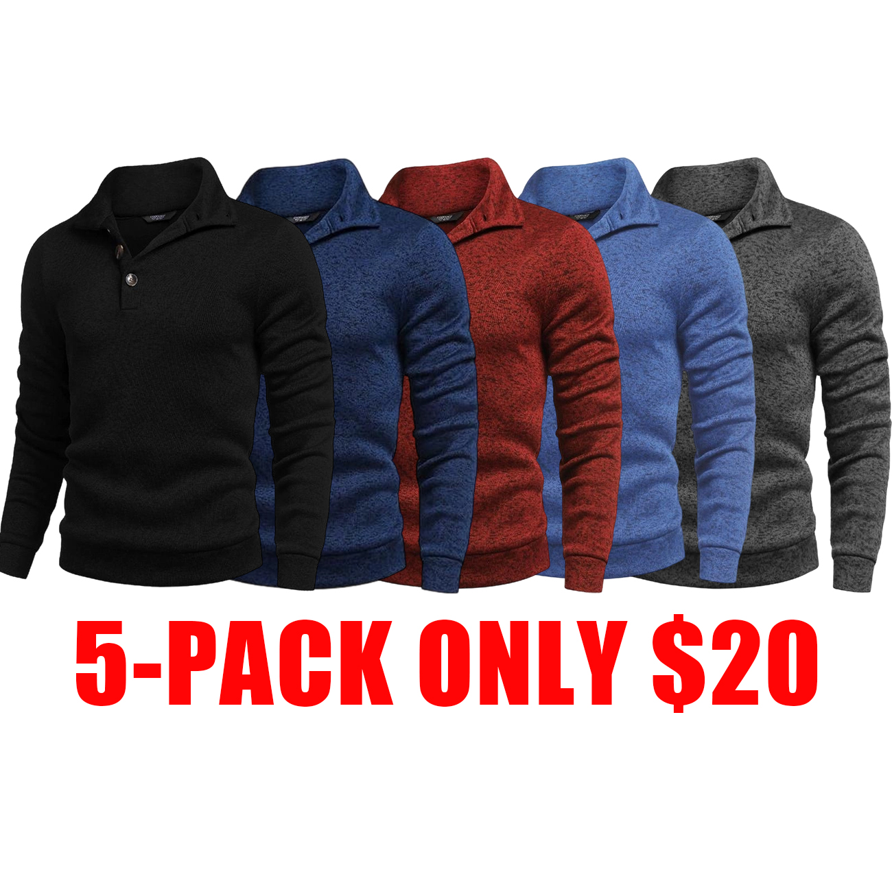 Men’s Fitted Long Sleeve Turtleneck Knit Sweater – Ribbed Cuffs & Hem, Soft Stretch Fabric