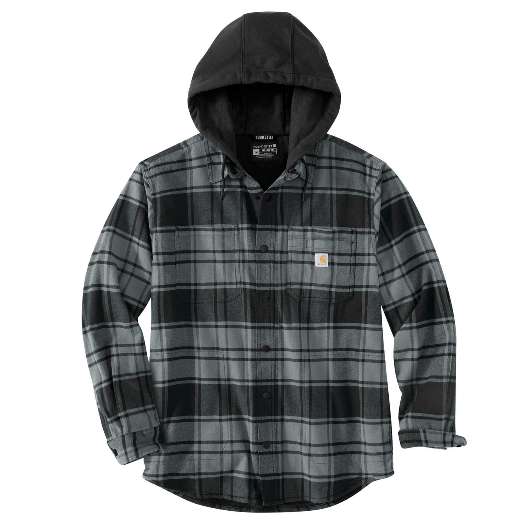 CHT Fleece-Lined Flannel Hooded Shirt Jacket 105621