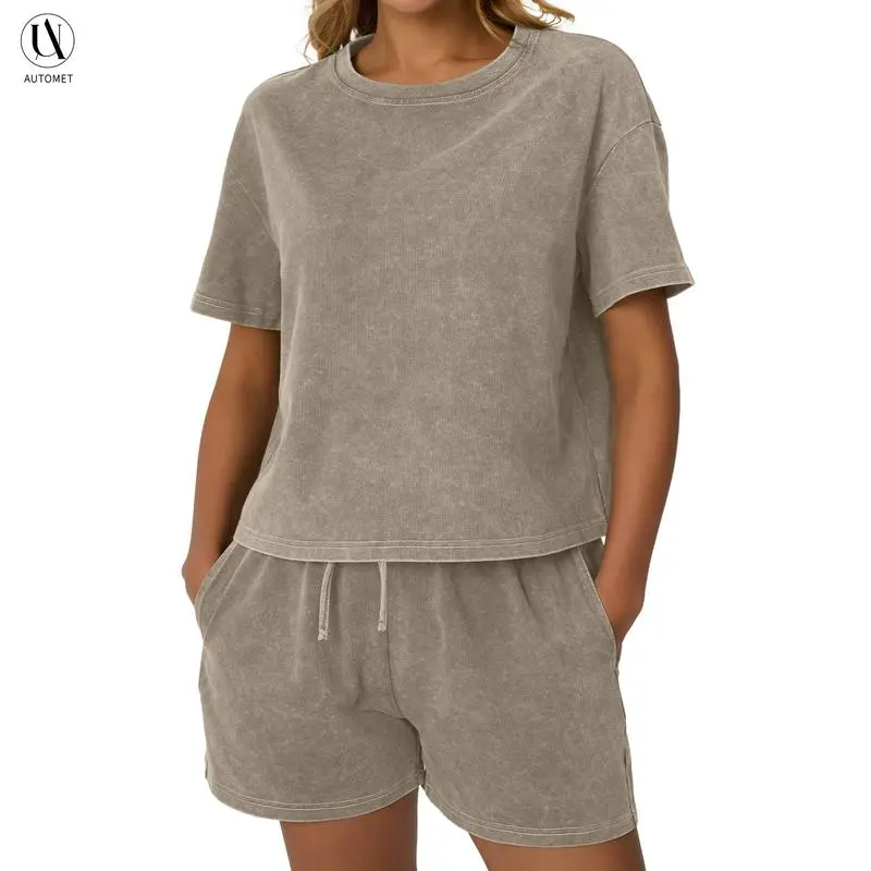 Comfort Fit Tank & Shorts Set – Acid Wash Look