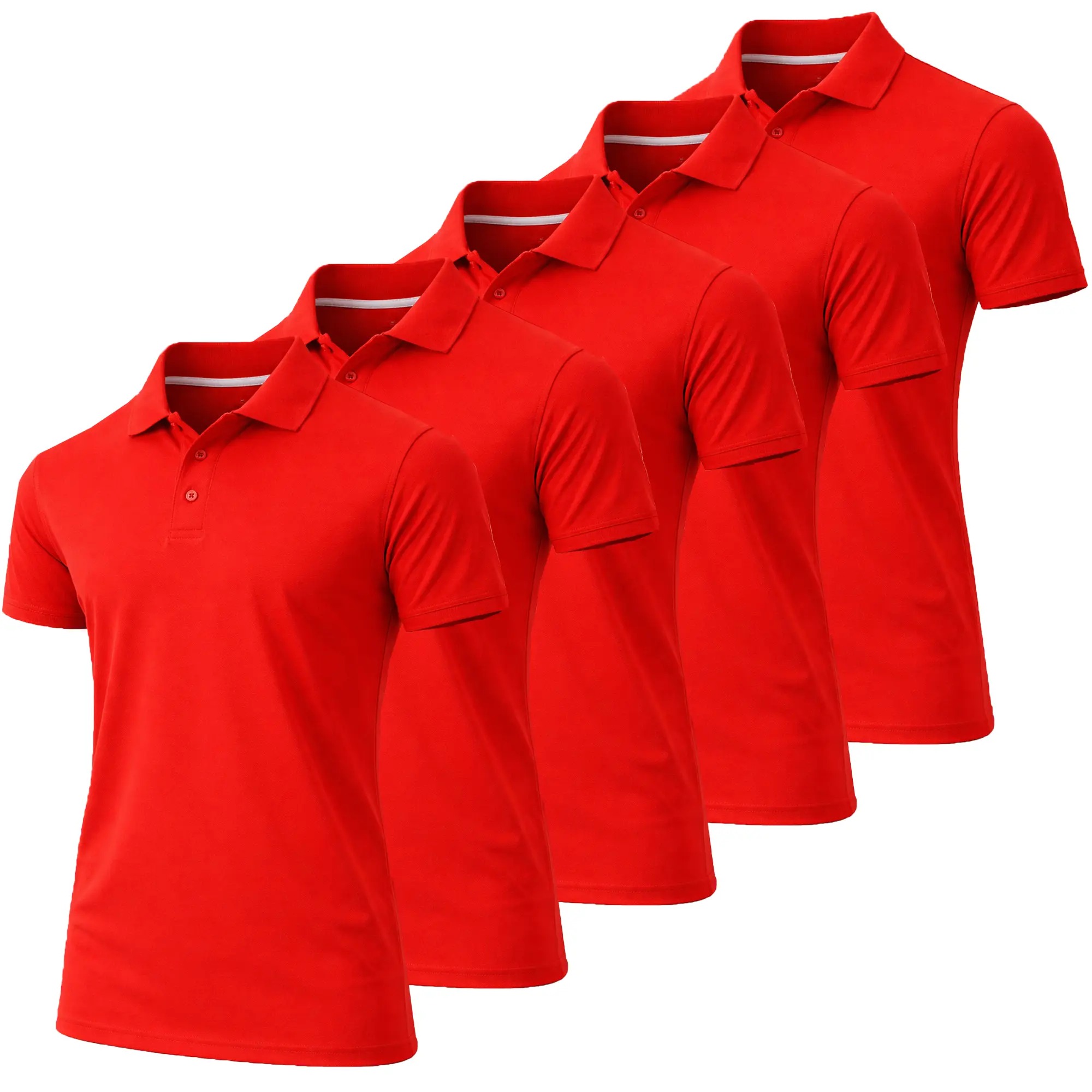 Men's Performance Polo Shirt with Ribbed Sleeves