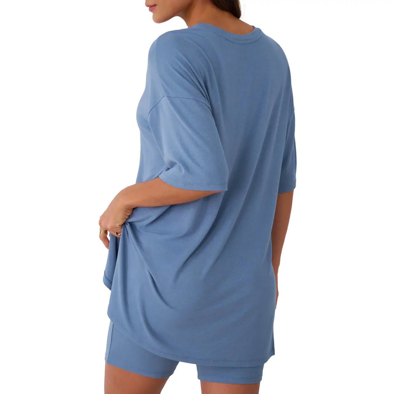 Women’s Oversized Tee & High-Waisted Biker Shorts Set