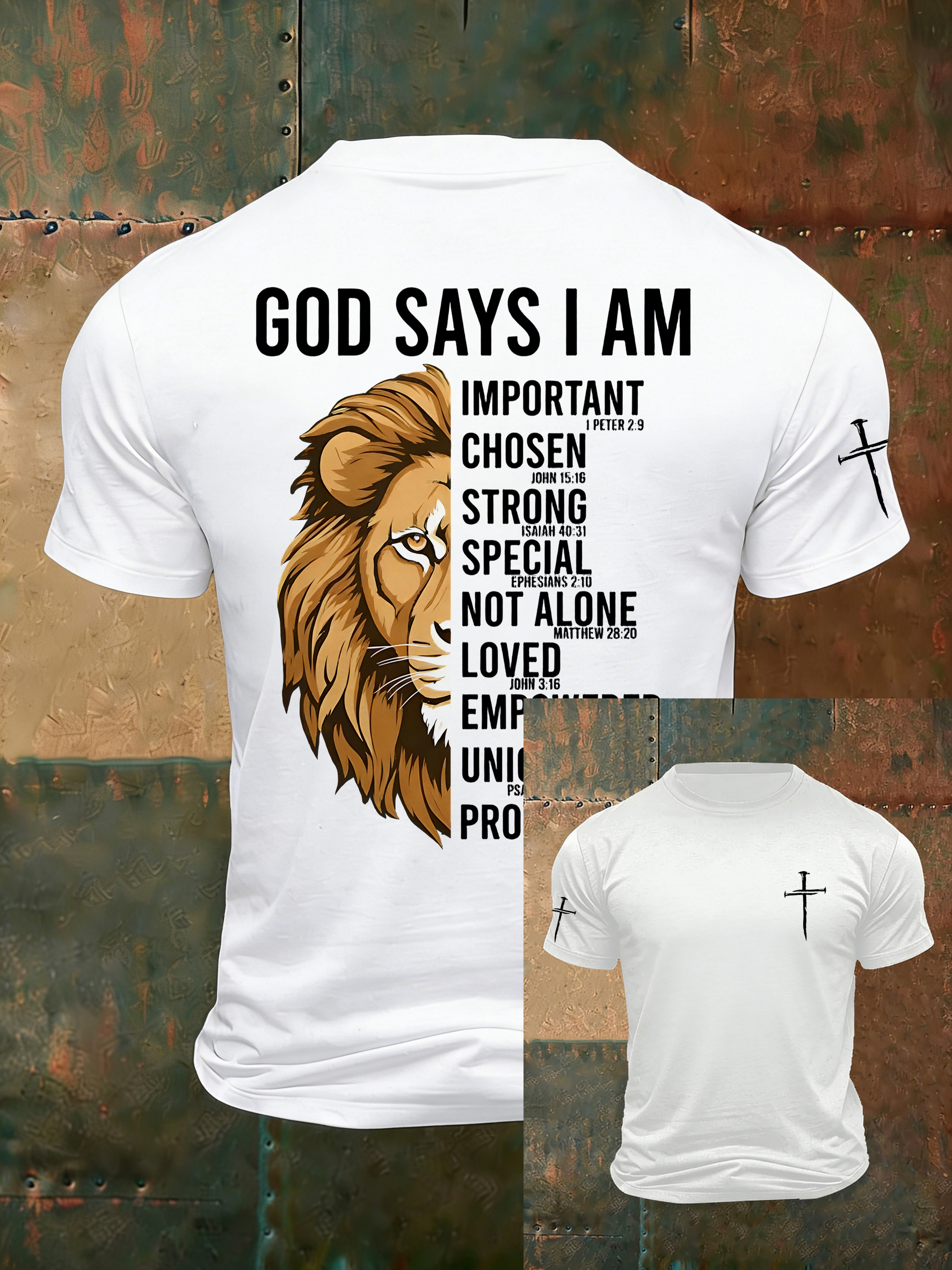 Men'S Casual Faith Jesus Letter Printed Round Neck T-Shirt