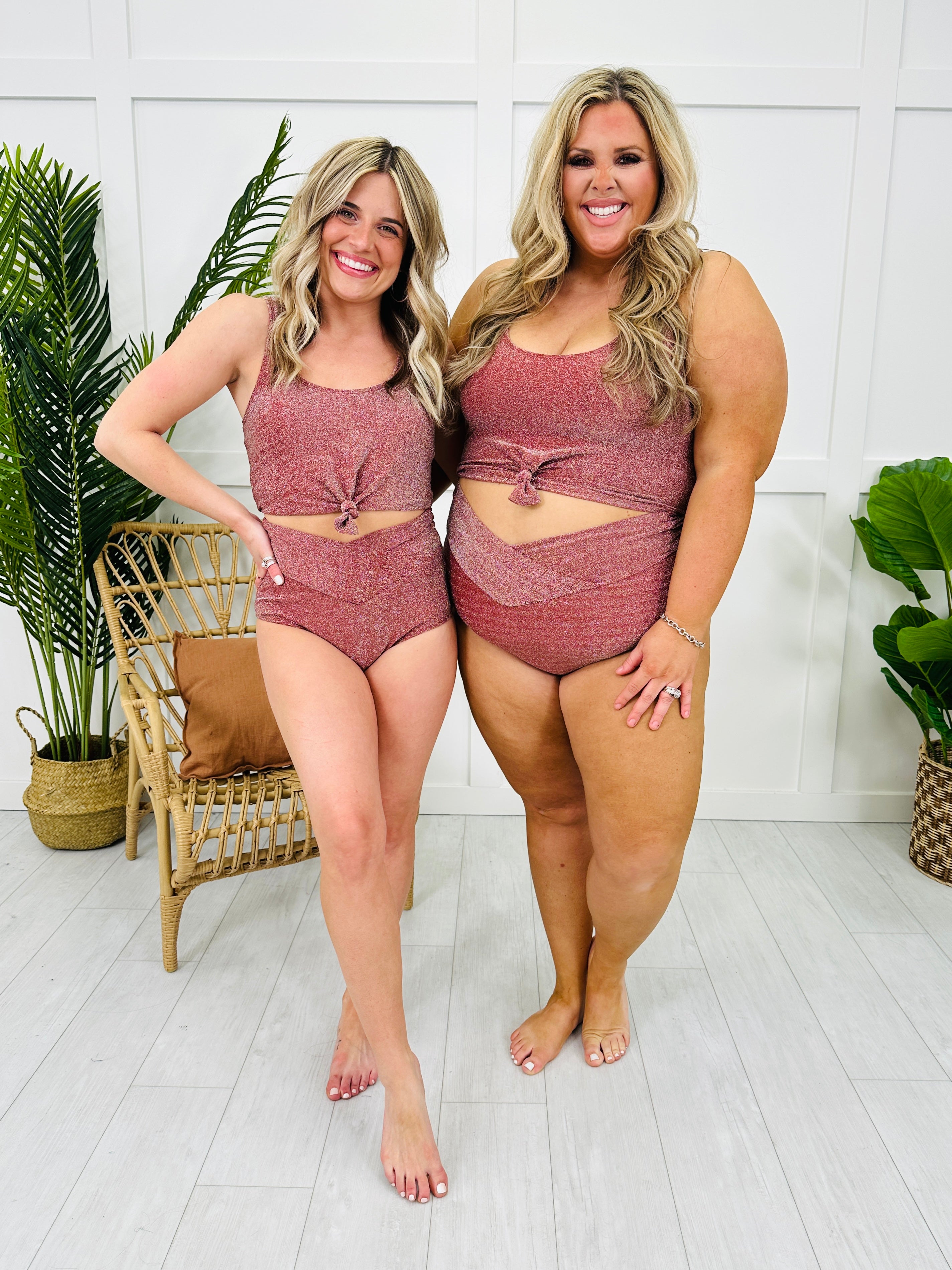 The Mari Swim Top in Cranberry Shimmer