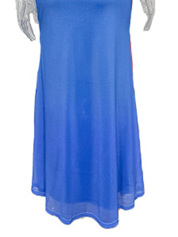 Strappy Contrasting Floral Print Bodycon Floor-Length Dress