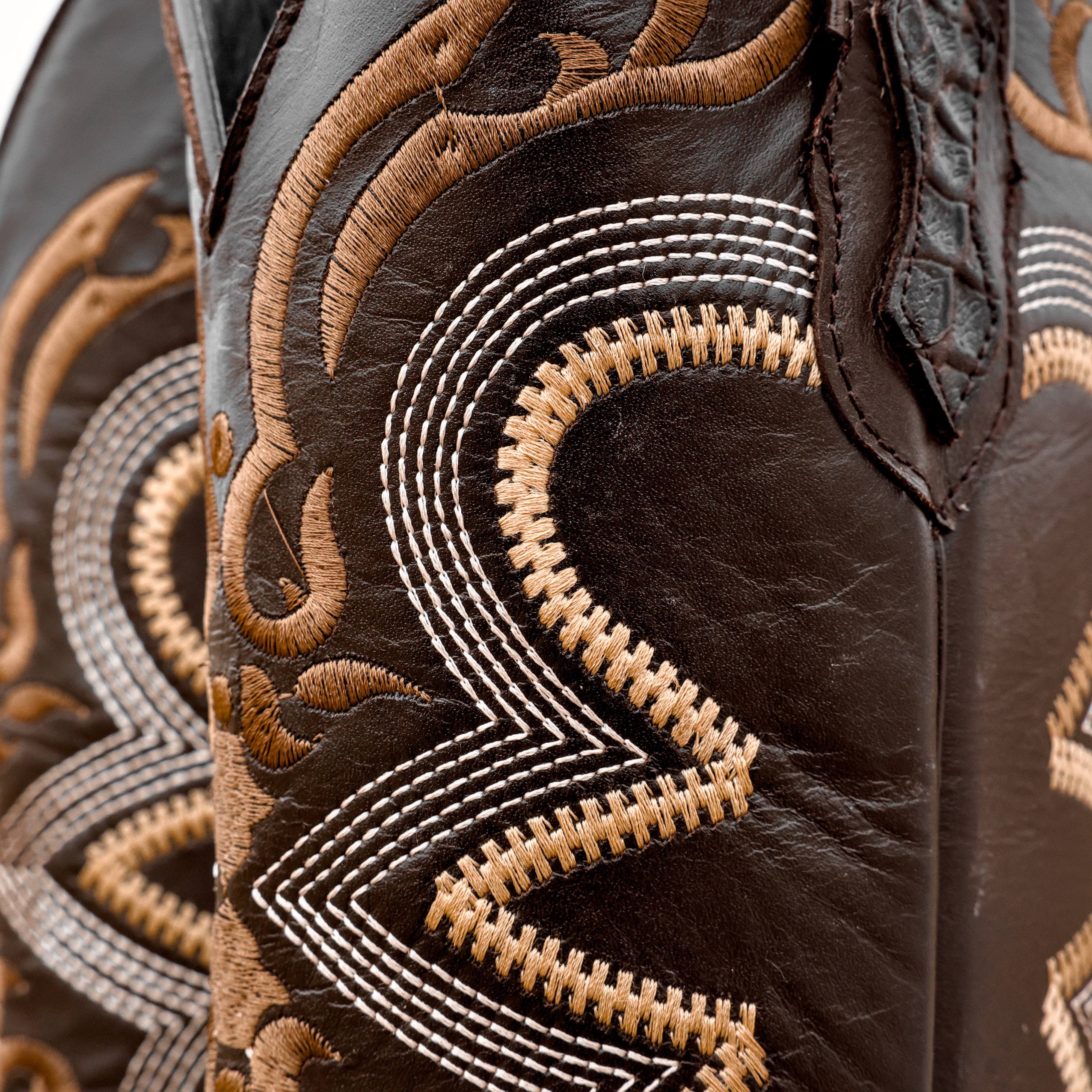 Matte Brown Python Leather Boots - Square Toe