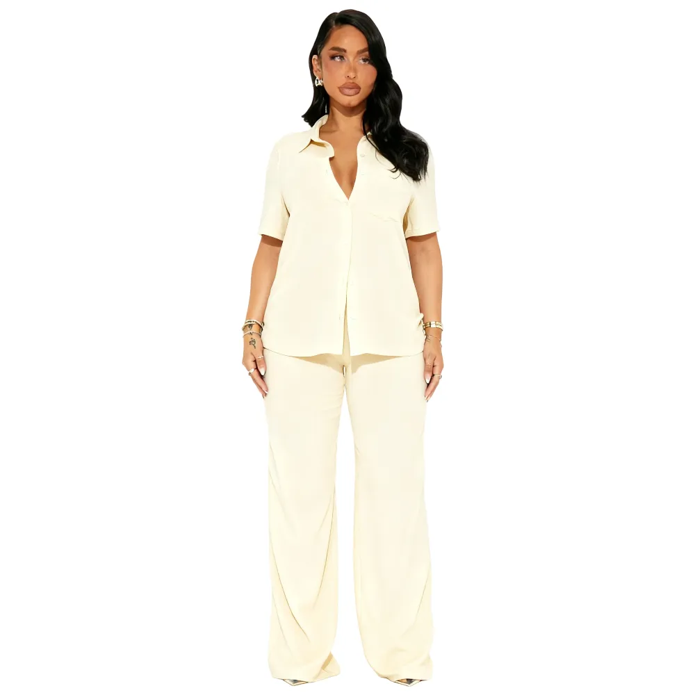 Women's Short Sleeve Pant Set