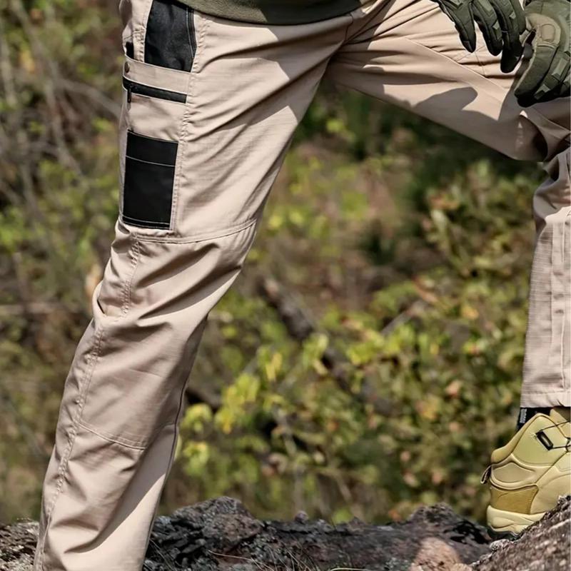 Men's Solid Color Tactical Work Pants,230g/m² new fabric，with Multiple Pockets and Zipper Closures, Durable Outdoor Training Pants, Available in Multiple Colors, Fishing, outdoor activities, work, hiking, camping，Suitable for Spring and Autumn Wear.