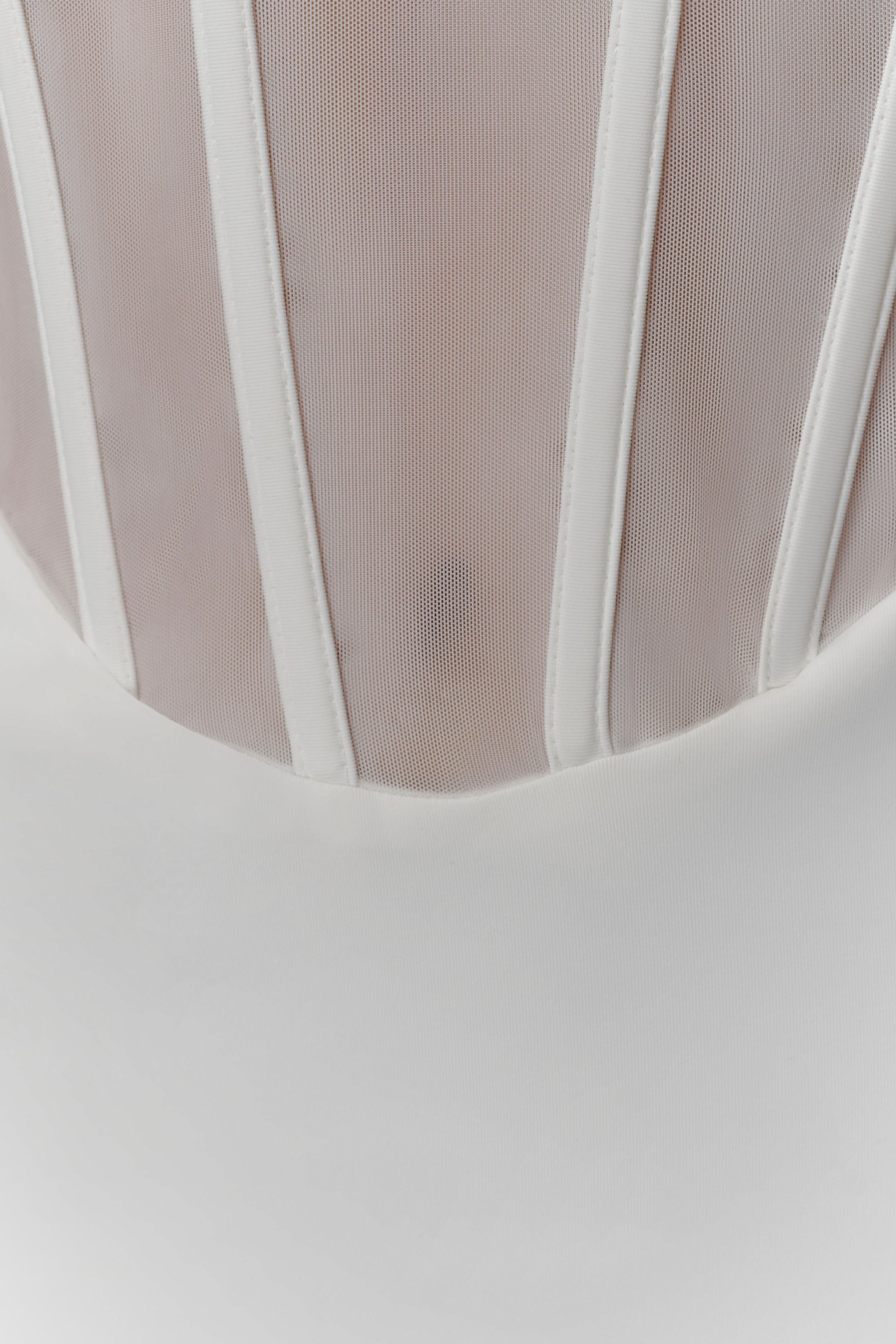 Ivory Mesh Corset Mini Dress