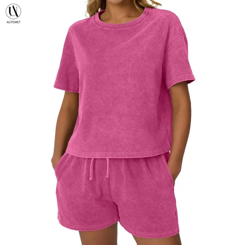 Comfort Fit Tank & Shorts Set – Acid Wash Look