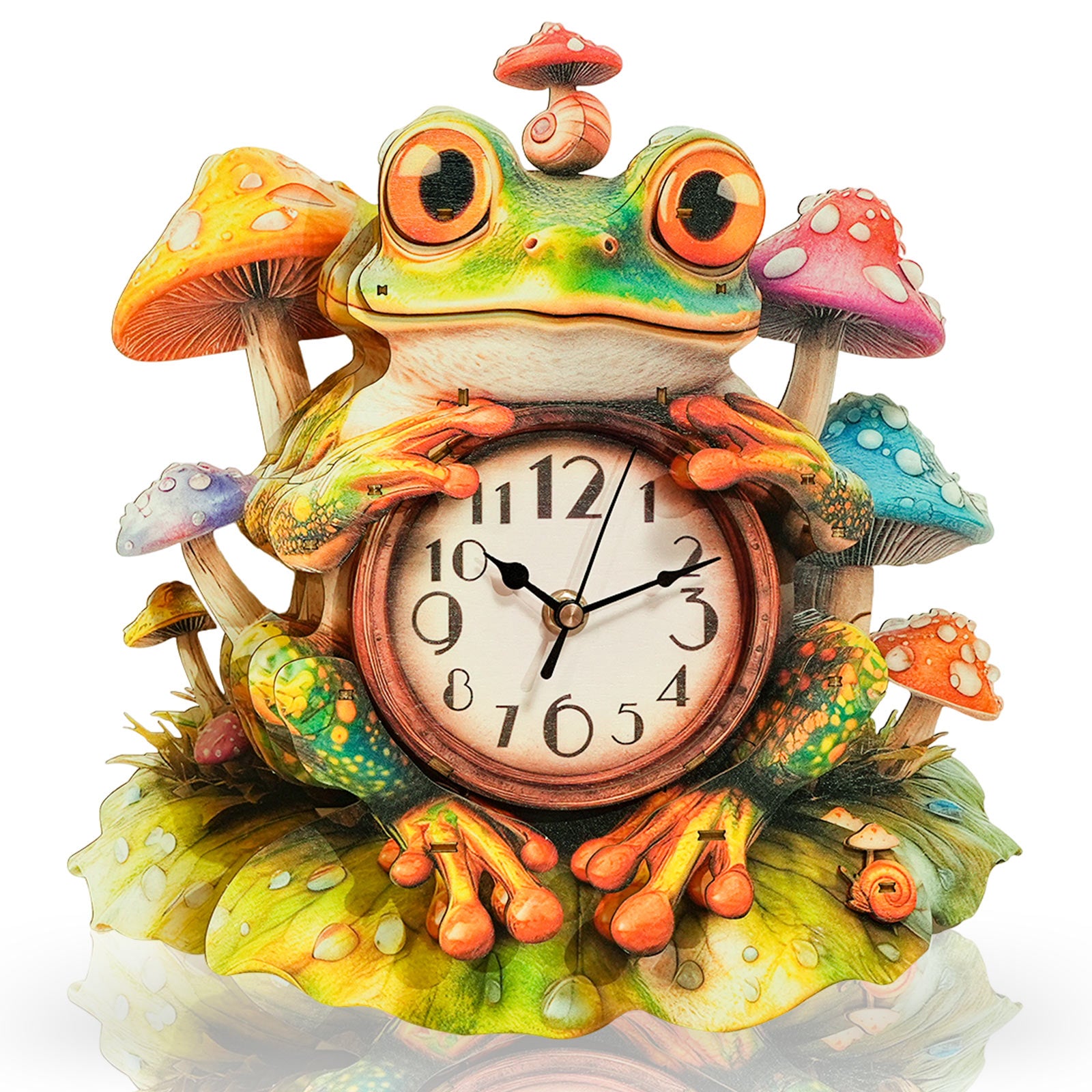 Frogâ€“ DIY Wooden Clock, 3D Puzzle Craft Kit