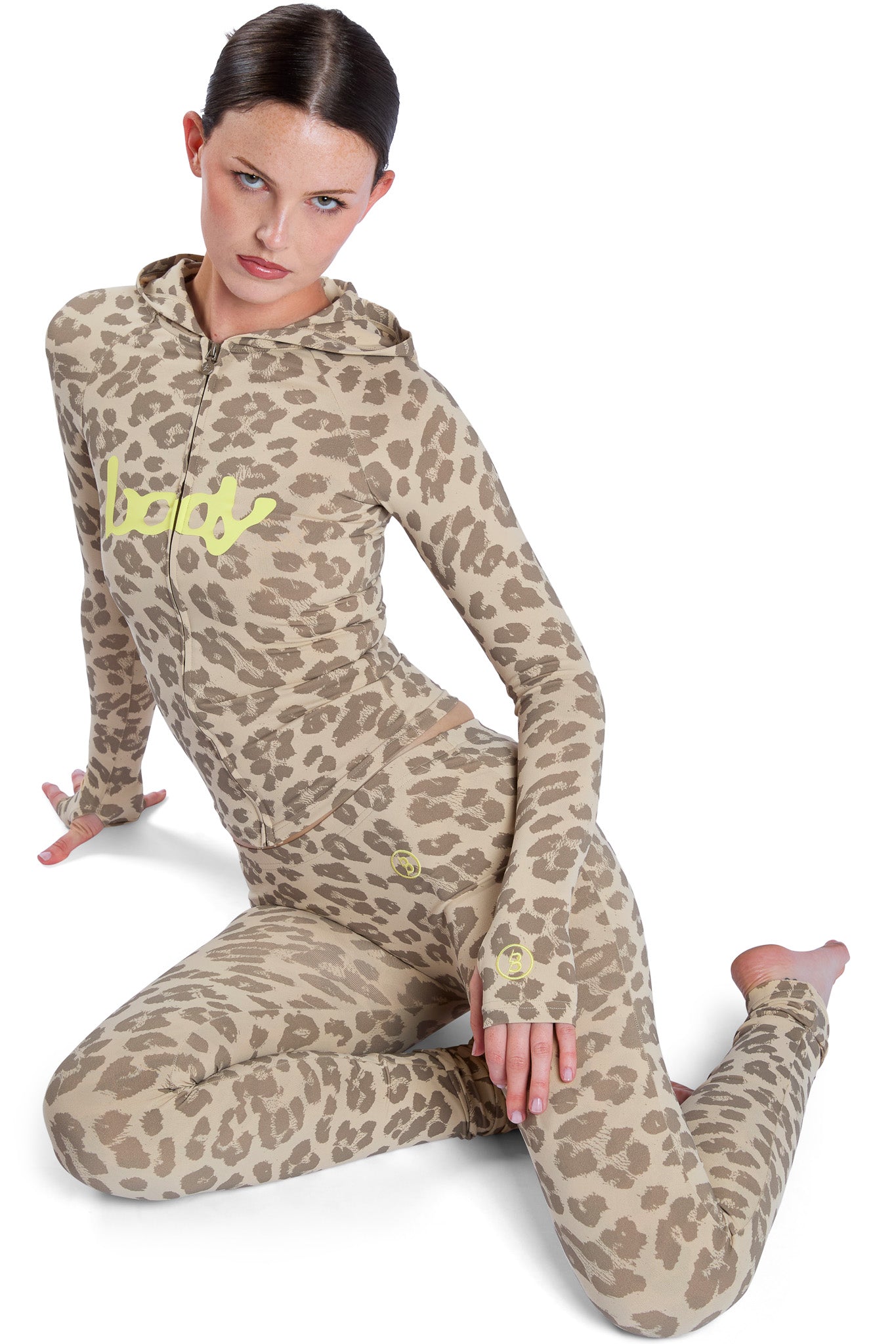 BASICS HOODIE 2.0 (IVORY LEOPARD/YELLOW)