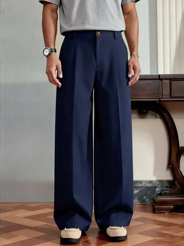 Versatile Wide-Leg Pants with Unique Buttons, Perfect for Daily & Party Wear