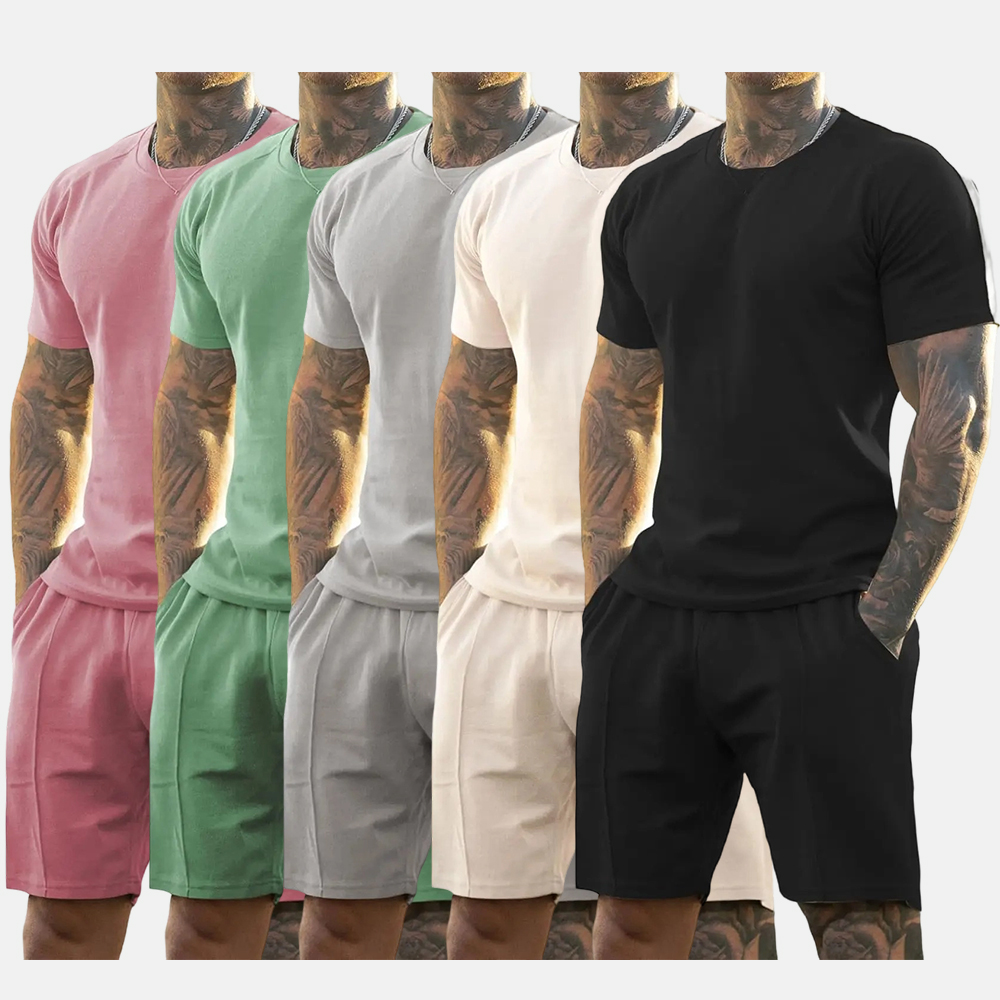 Mens Short Sets 2 Piece Outfits Fashion Summer Tracksuits Casual Set