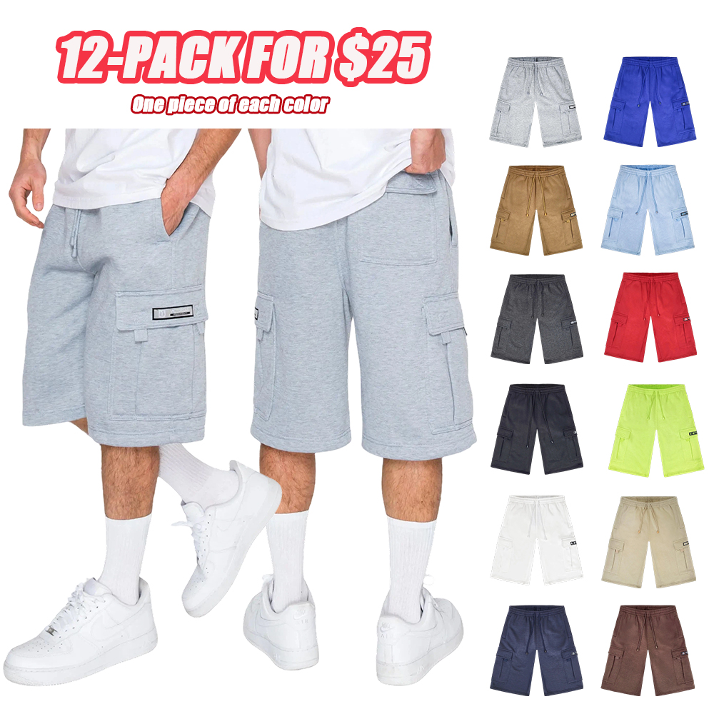 Baggy fit Fleece Shorts Menswear Cargo pocket