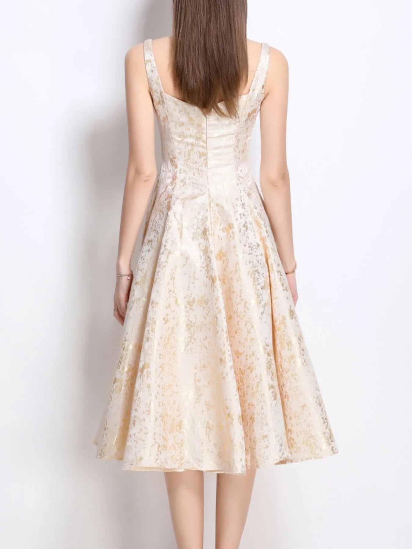 Floral A-Line Sleeveless Midi Dress