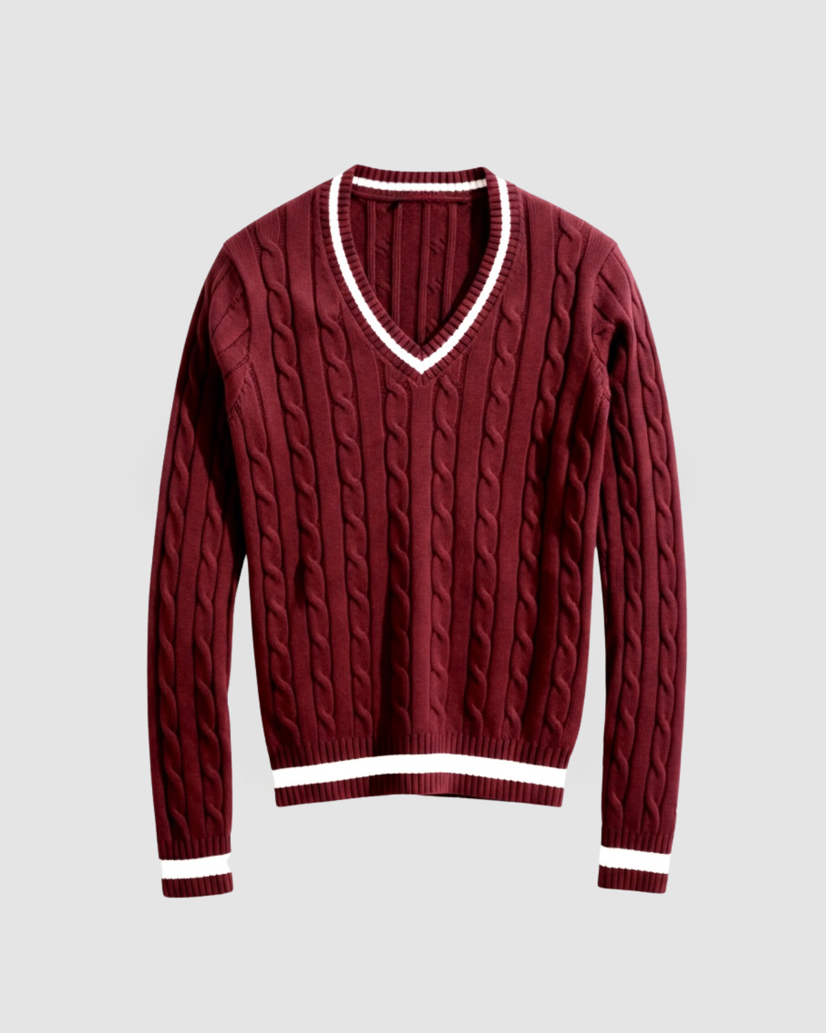 Women's Classic Cable-Knit V-Neck Sweater