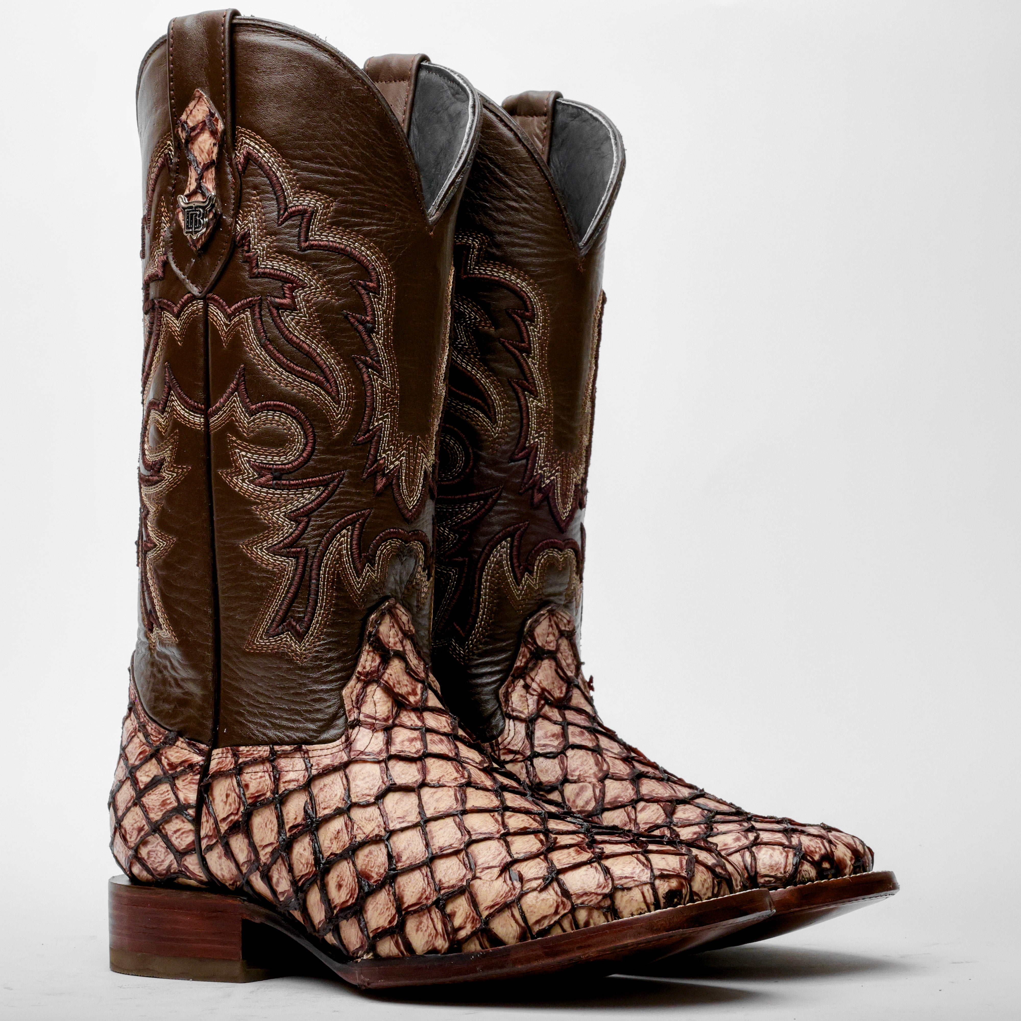 Orix Mini Pirarucu Leather Boots - Square Toe