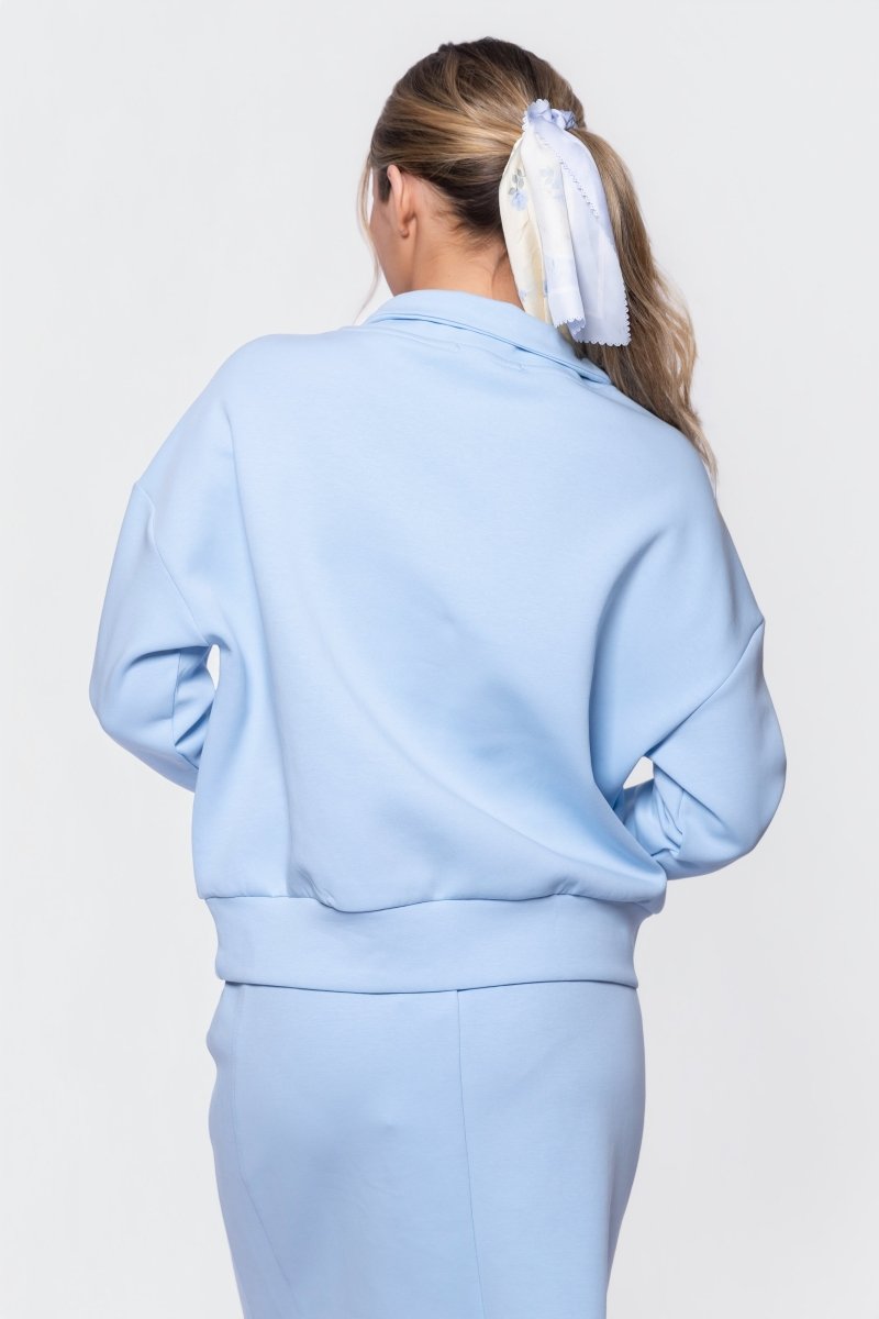 Mina Half Zip Top (Baby Blue)
