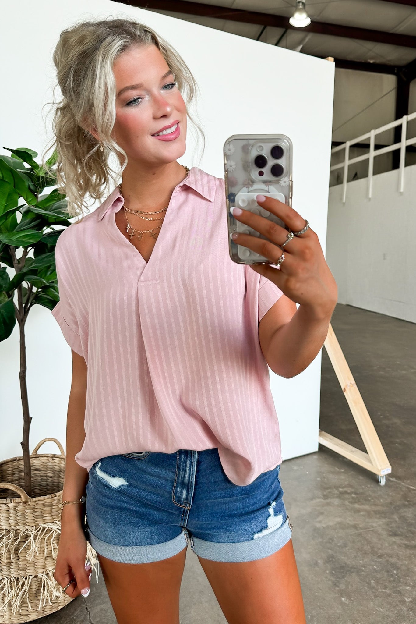 Striped V-Neck Top