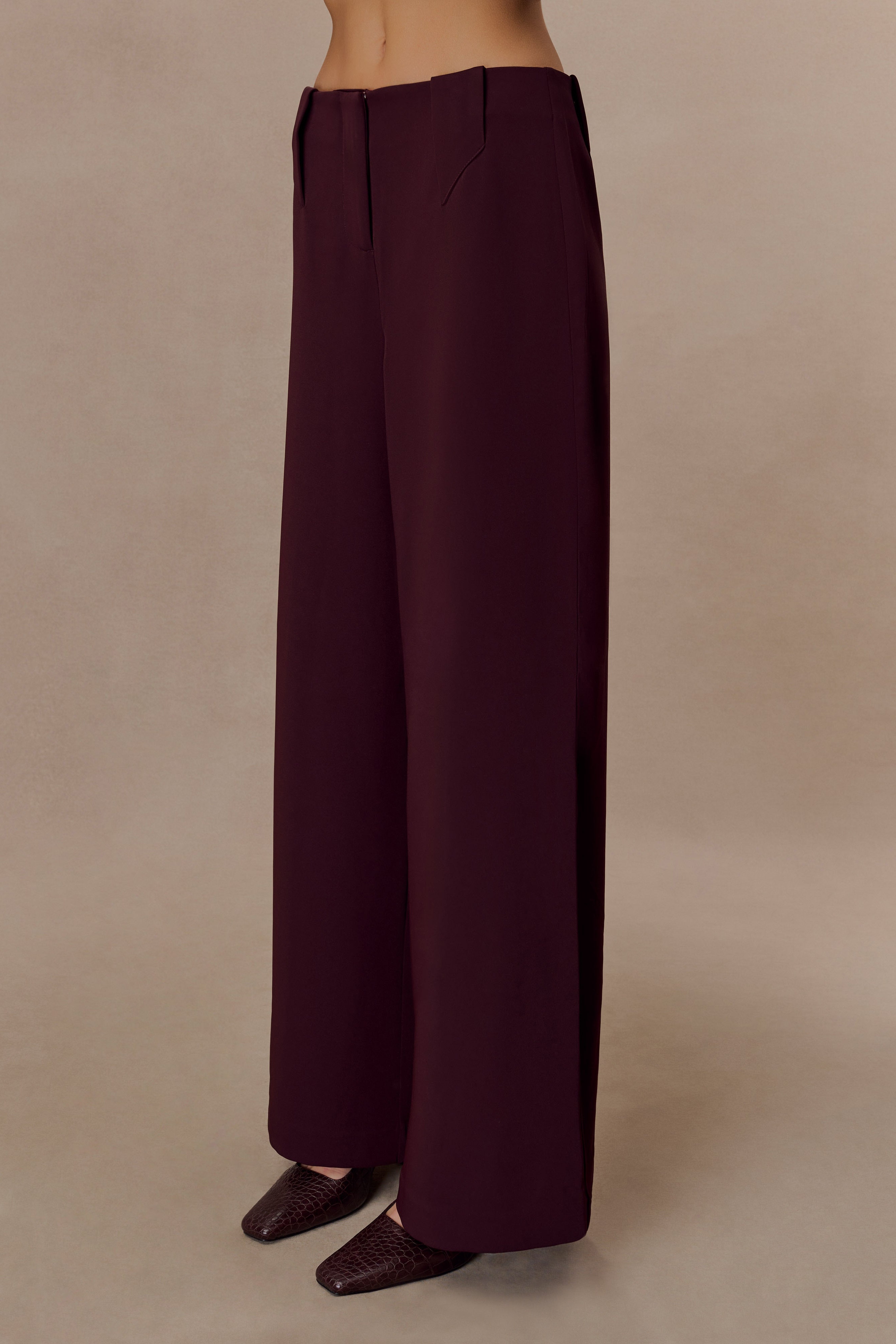 Mahogany Wide Leg Suiting Trouser