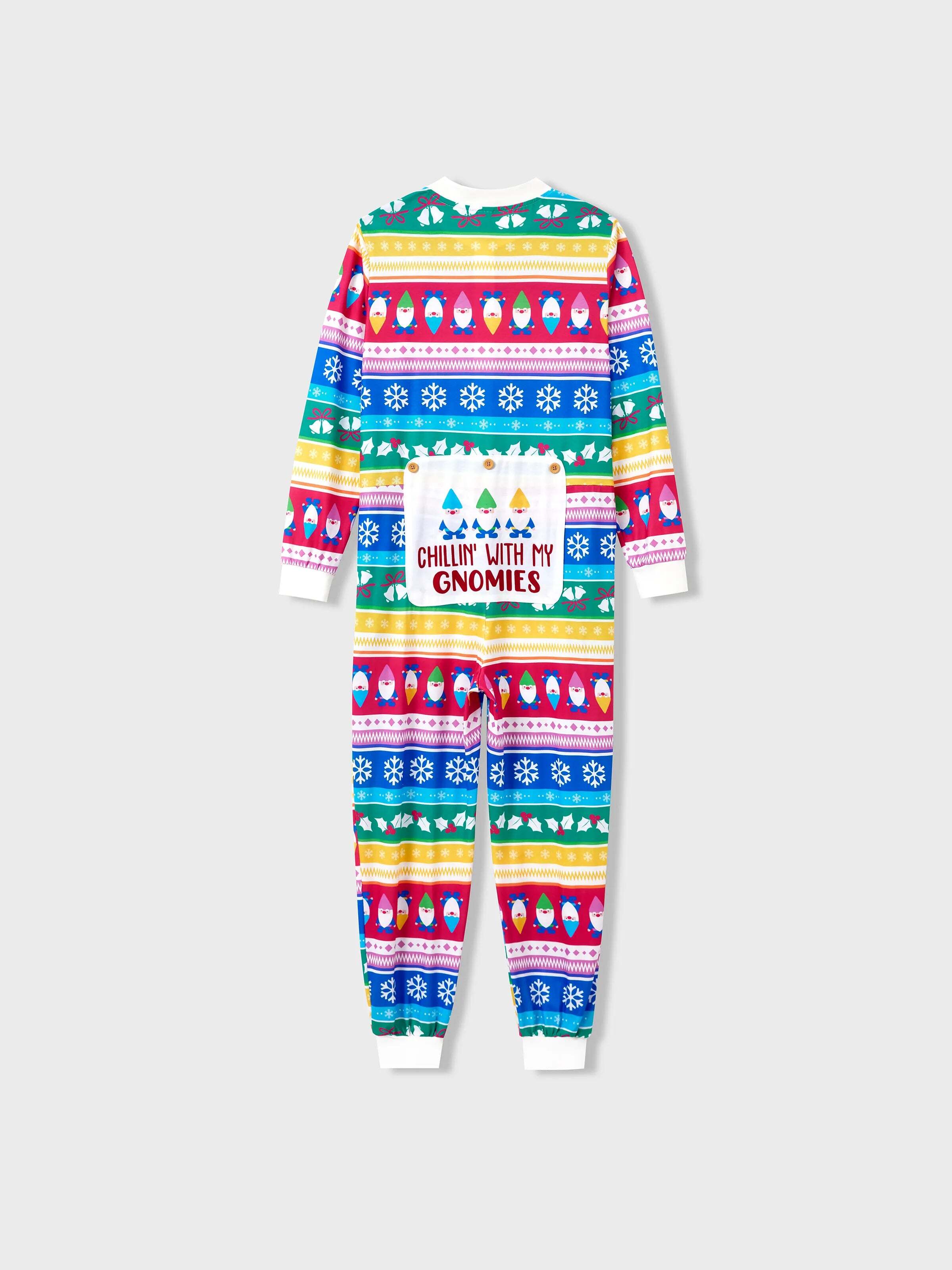 Christmas Matching Family Pajamas Set Christmas Gnome Striped PJS with Christmas Socks Multi-color