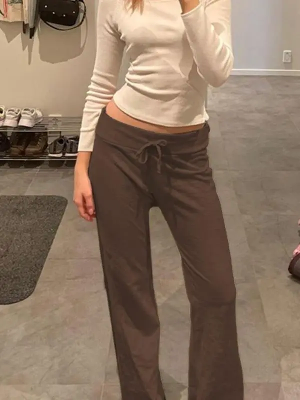 Women's Adjustable Drawstring Waist Straight Leg Pants (Just $3 Each!)