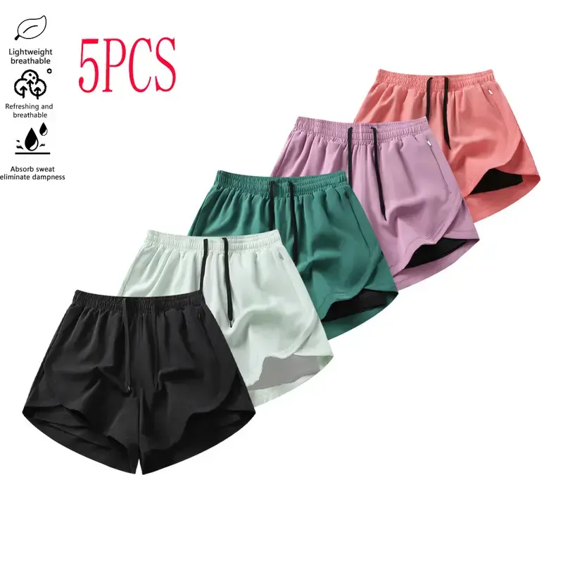 Women’s Summer Shorts 5-Pack Fashionable, Versatile Outdoor Casual Athletic Shorts