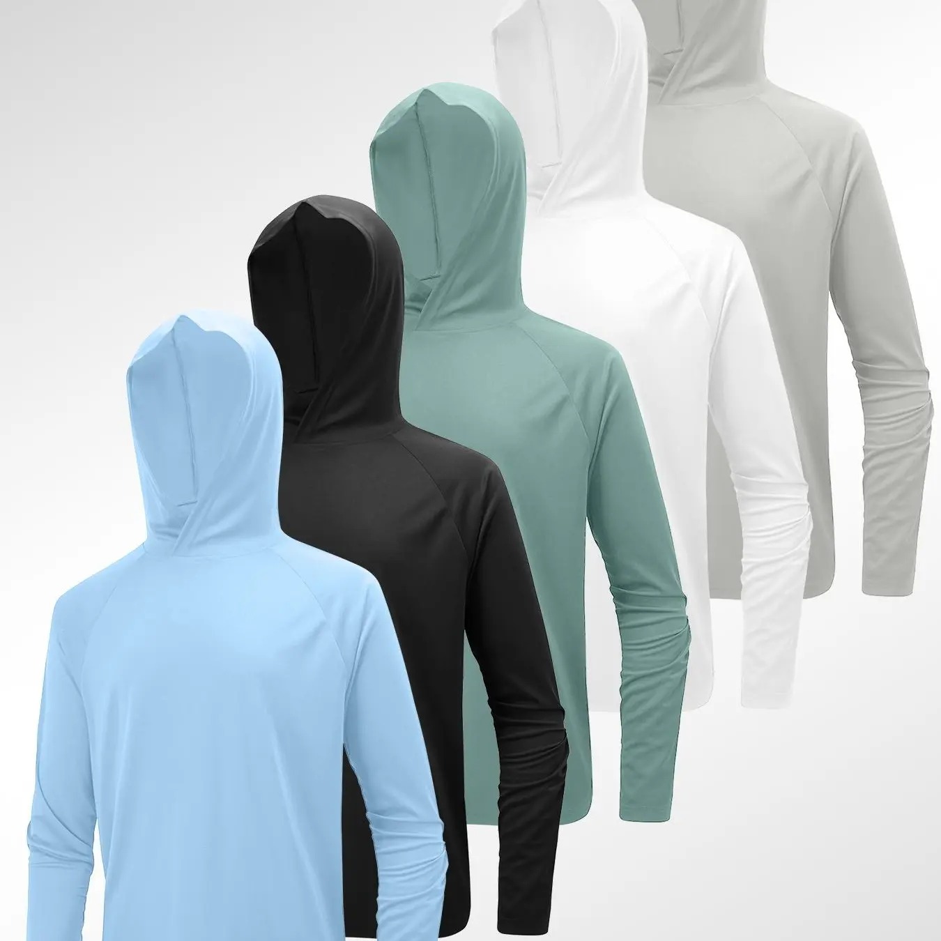 Running Hooded Top: Long Sleeve Quick-Dry Shirt with Thumb Holes