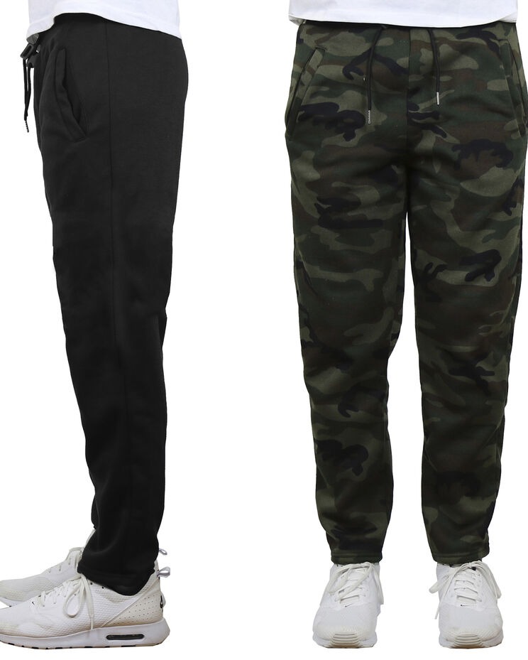 Galaxy By Harvic Open Bottom Fleece Sweatpants- 2 Pack