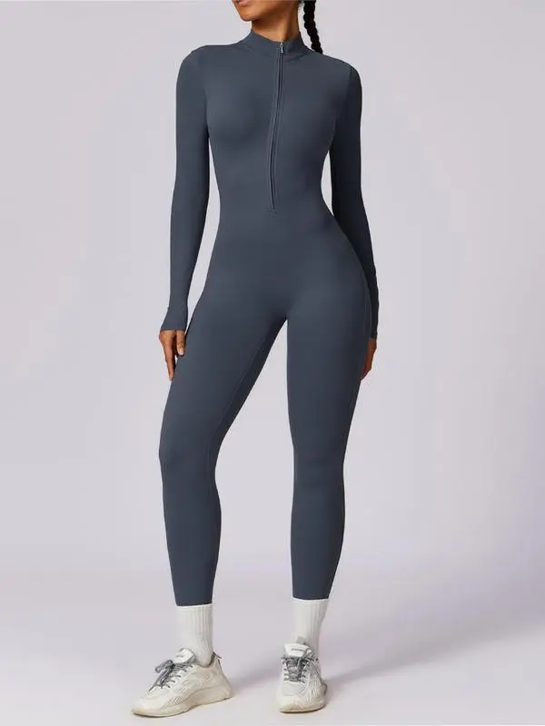 Women's All-Season Zip Sports Yoga Jumpsuit