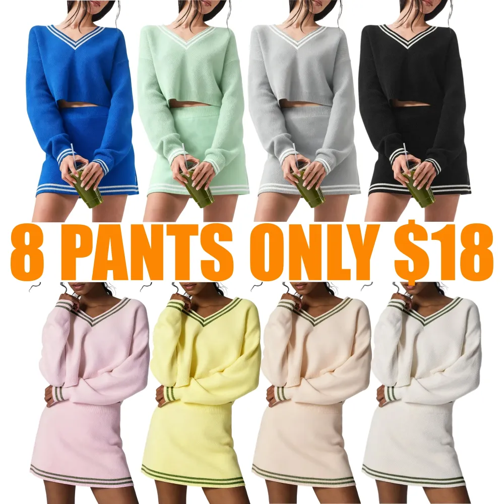 Women’s 2 Piece Knit Sweater & Mini Skirt Set