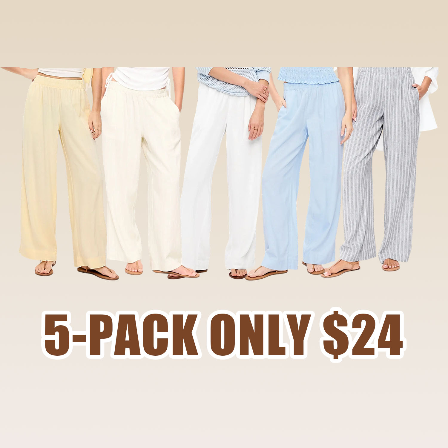 Old Navy Women's High-Waisted Linen-Blend Wide-Leg Pants