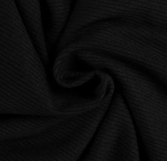 Women Long Sleeve Stretch Slim Round Neck Ribbed Basic Top