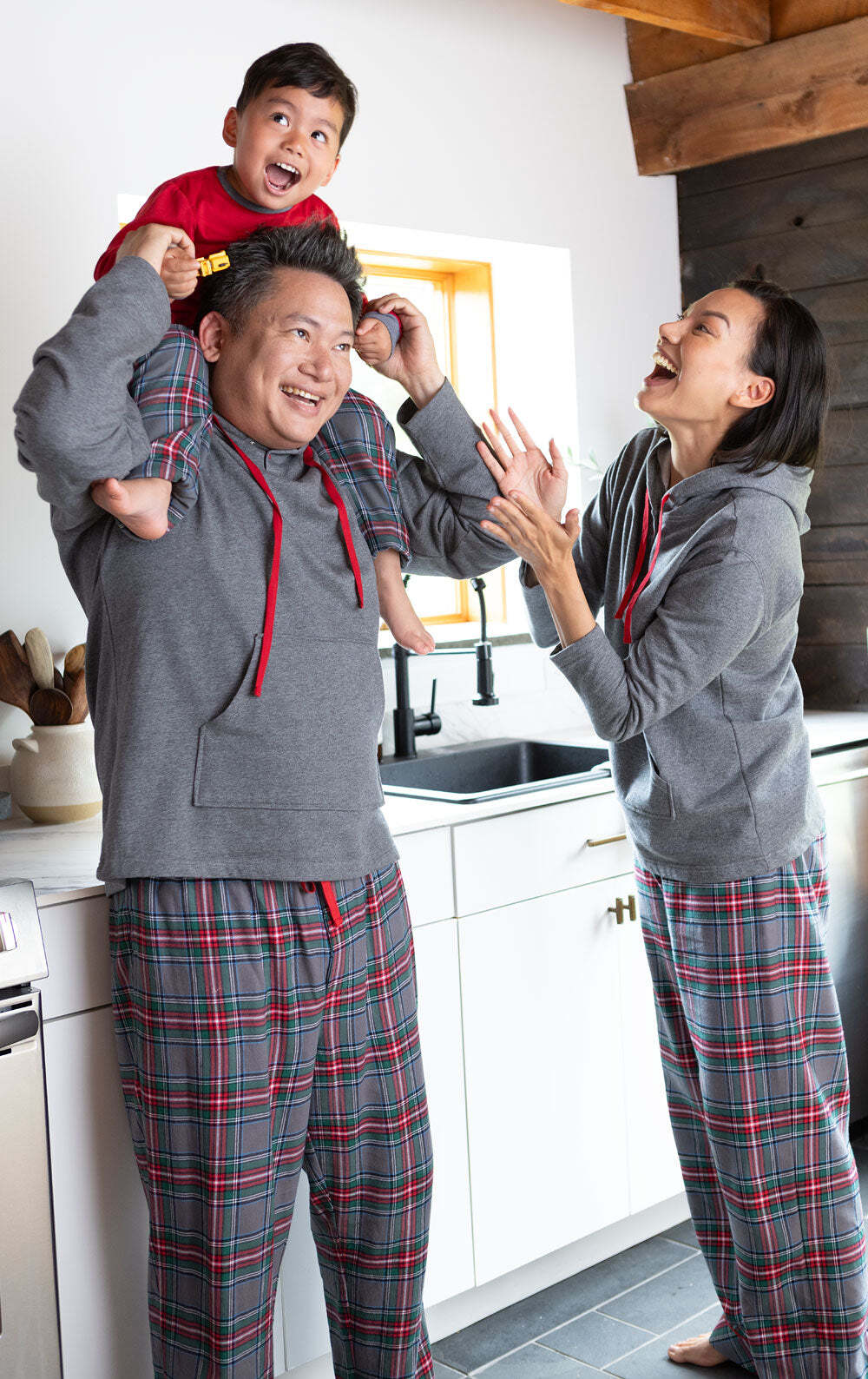Gray Plaid Matching Family Pajamas