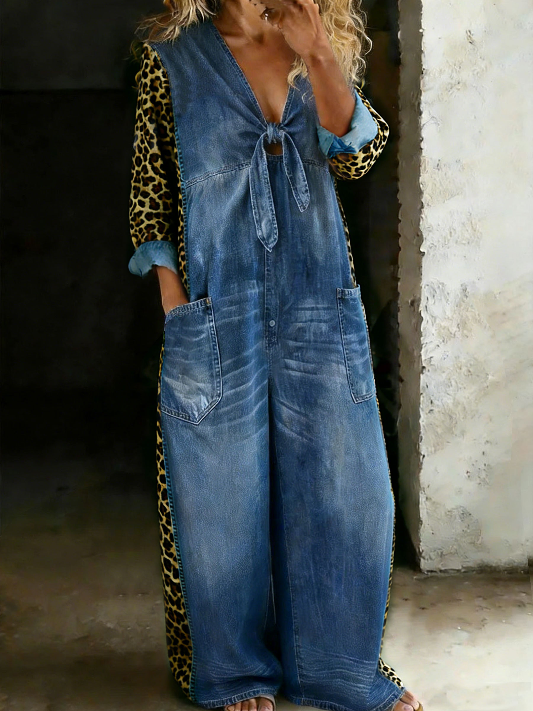 Women’s Cotton One Piece Denim Jumpsuit