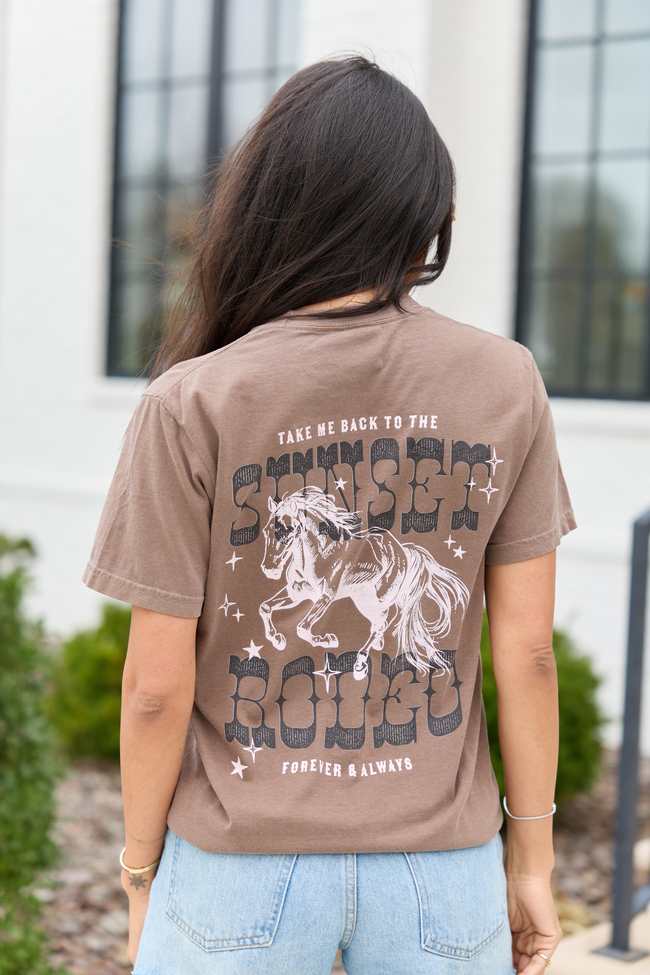 Sunset Rodeo Brown Graphic Tee
