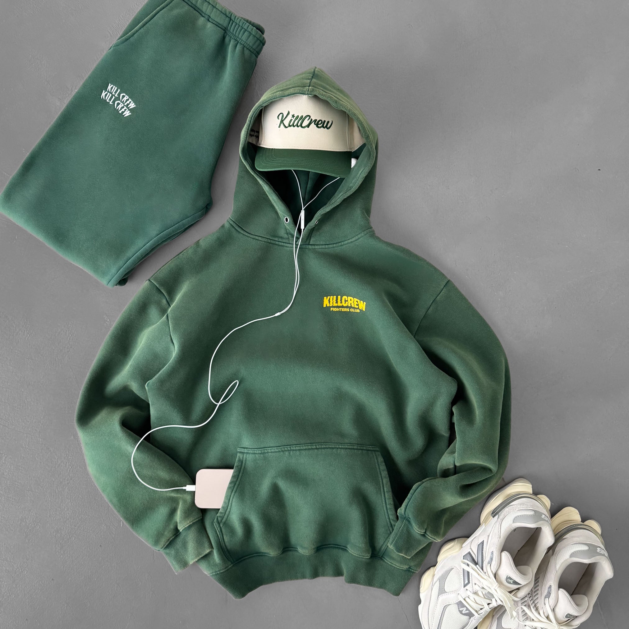 OVERSIZED LUX RIGOROUS TRAINING HOODIE - GREEN / GOLD