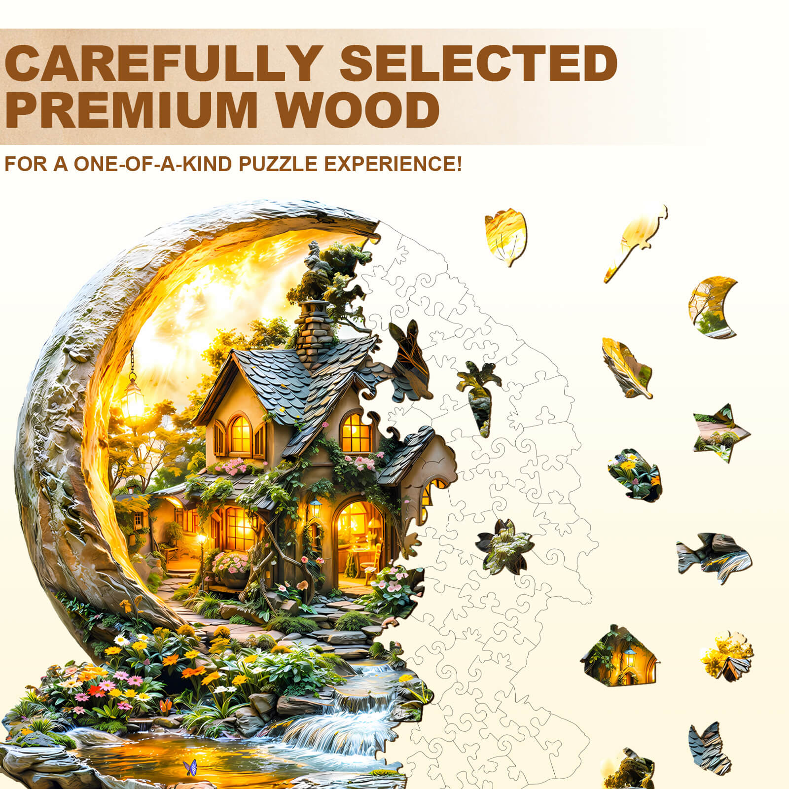 Moonlight Garden-1 Wooden Jigsaw Puzzle