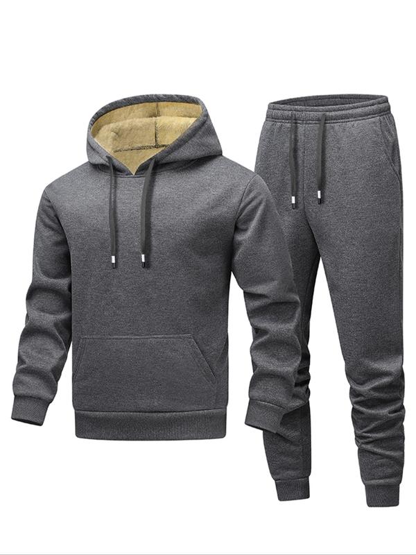 Men’s Thick Knit 2-Piece Set: Hooded Jacket & Pants
