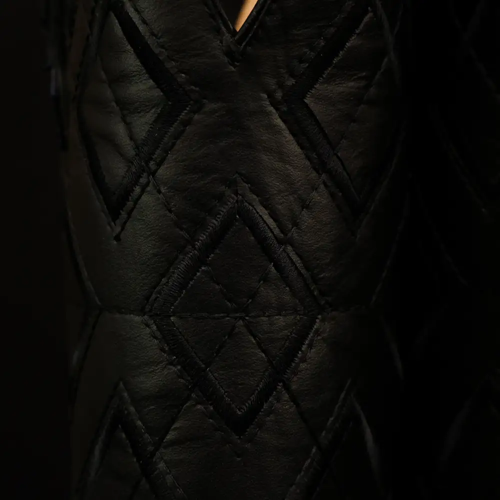 Black & Indigo Jumbo Python Leather Boots - Square Toe