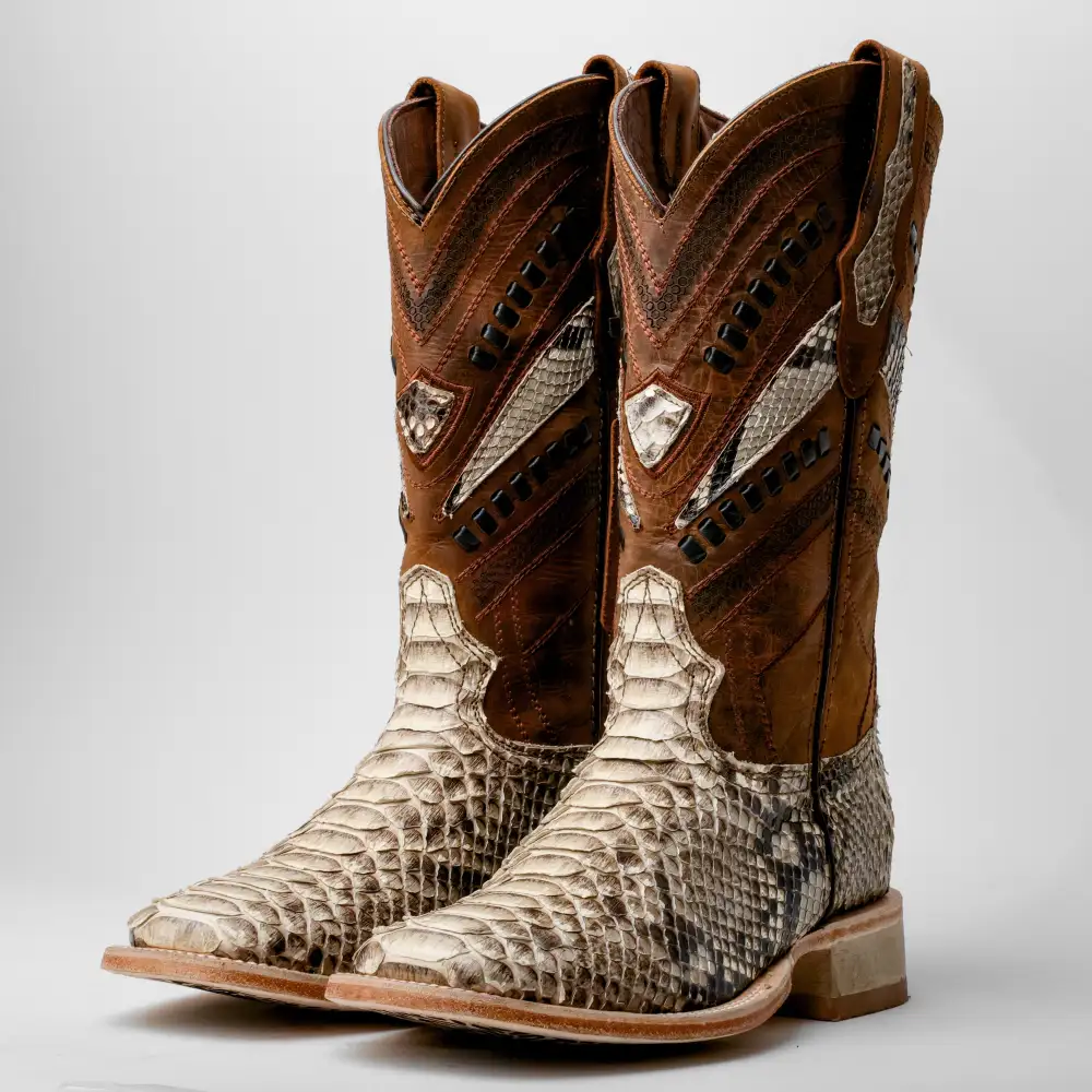 Genuine Python Boots - Square Toe
