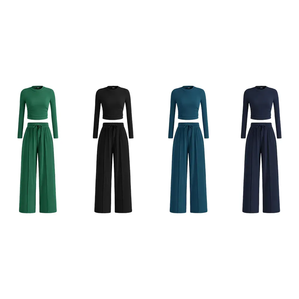 🔥Last Day 89% OFF🔥Women's Winter 2-Piece Set – Warm Top & Wide-Leg Pants